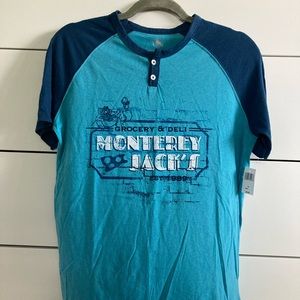 Disney Afternoon Rescue Rangers Monterey Jack's Grocery Deli Henley Raglan Shirt